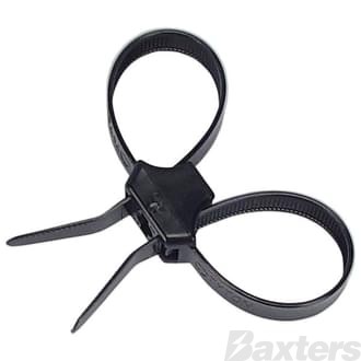 Nylon Cable Ties Black 489mm x 12.7mm Dual Clamp Pkt 50