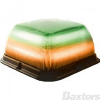 LED Beacon EB7185 Series 12/24v Dual Colour Amber/Green Fixed Mount 24 Flash Patterns
