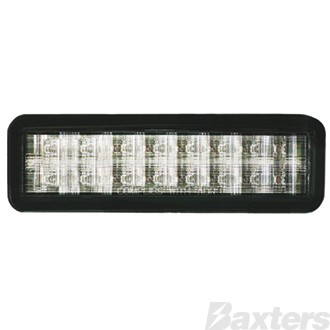 LED Front Indicator/Park Lamp 10-30V Amber/White LED Rect. Grommet Mount 159x49mm