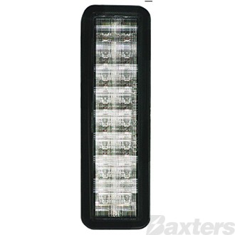 LED Front Indicator/Park Lamp 10-30V Amber/White LED Rect. Grommet Vertical Mnt 159x49mm