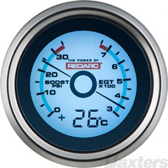 Gauge Boost Pressure & Exhaust Gas Temperature 52mm Dia. With Optional Temperature Display