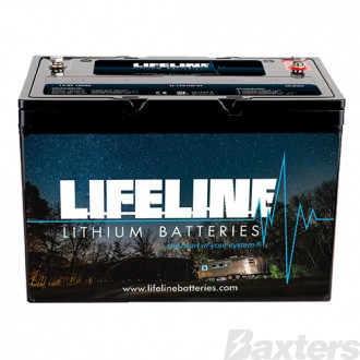 Lifeline 12V 100Ah LiFeP04 Lit hium Battery With Built In Blu etooth Connectivity Via App