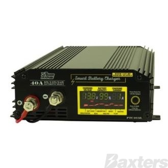 Battery Charger/Power Supply  6/12/24V 40A Output LED Displ H/Duty Applications