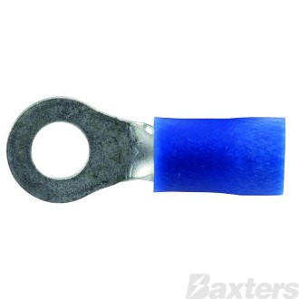 Crimp Terminal Ring 3.5mm Insulated Blue Pkt 100