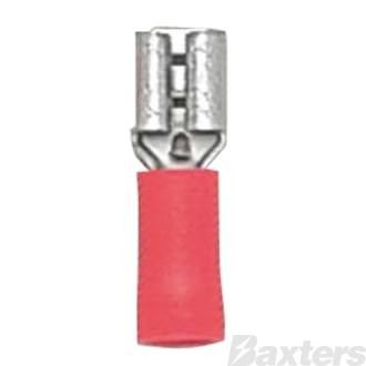 Crimp Terminal Female Blade 4.8mm x 0.8mm Insulated Red Pkt 100
