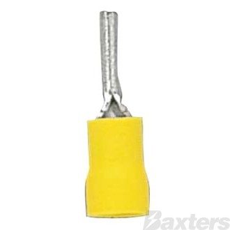 Crimp Terminal Pin 5-6mm Insulated Yellow Pkt 100