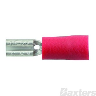 Crimp Terminal Female Blade 2.8mm x 0.5mm Insulated Red Pkt 100