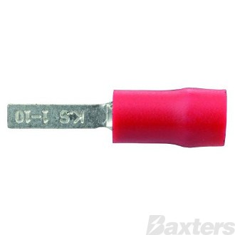Crimp Terminal Male Blade 2.3mm Insulated Red Pkt 100