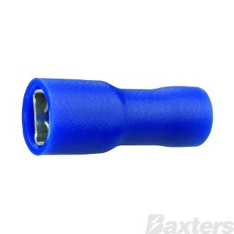 Crimp Terminal Female Blade 4.8mm x 0.5mm Fully Insulated Blue Pkt 100