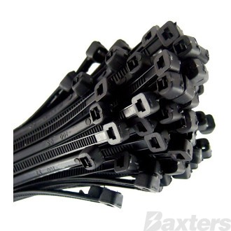 Nylon Cable Ties Black 100mm x 2.5mm Pkt 100