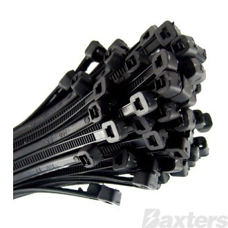 Nylon Cable Ties Black 380mm x 7.6mm Pkt 100