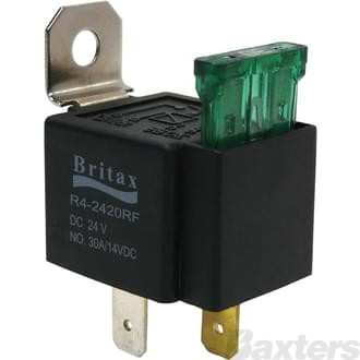 Relay Mini 24V 15A 4 Pin NO Contacts Resistor Protected And Fused