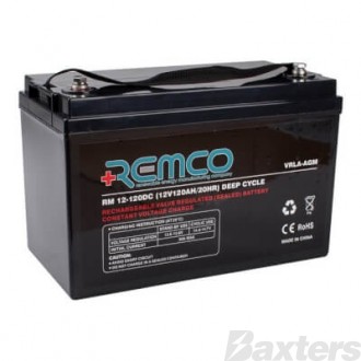 Remco Deep Cycle Battery 12v 1 20ah VRSLALHP M8 