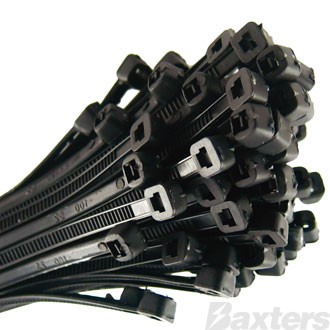 Nylon Cable Ties Black 200mm x 7.5mm Extra Heavy Duty Pkt 100