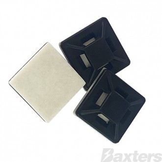 Adhesive Cable Tie Mounts 19 x 19mm 100 Pack 