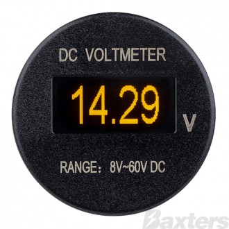Single Orange OLED Display Voltmeter Socket 