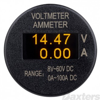 Dual Orange OLED Display With 1 X Voltmeter & 1 X Ammeter Displays