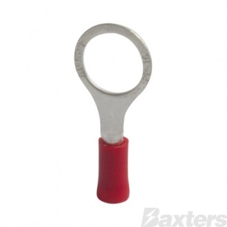 Crimp Terminal Ring 10mm Insulated Red Pkt 100