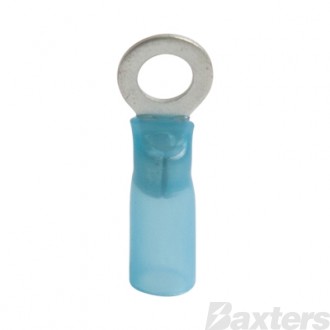 Heat Shrink Terminal Ring 5mm Insulated Blue Pkt 50
