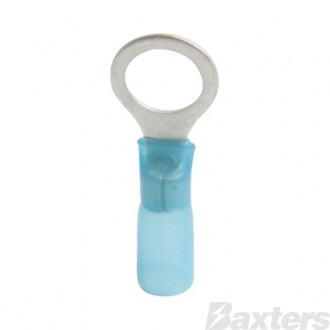 Heat Shrink Terminal Ring 8mm Insulated Blue Pkt 50