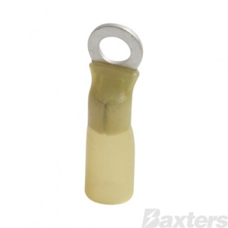 Heat Shrink Terminal Ring 5mm Insulated Yellow Pkt 50