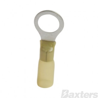 Heat Shrink Terminal Ring 10mm Insulated Yellow Pkt 50