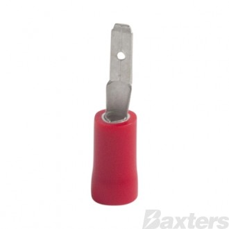 Crimp Terminal Male Blade 2.8mmx0.5mm Insulated Red Pkt 100