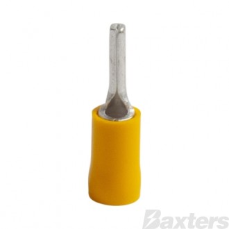 Crimp Terminal Pin 2.7mm Insulated Yellow Pkt 50