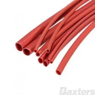 Heat Shrink Dual Wall 3mm Red Adhesive Lined 1.2m Length 3:1 Shrink Ratio