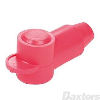 Insulator Terminal Cover Red 8 - 2 B&S 14mm Ring Flat Top Standard Profile & Length