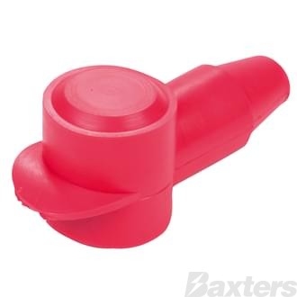 Insulator Terminal Cover Red 8 - 2 B&S 18mm Ring Flat Top Standard Profile & Length