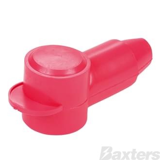 Insulator Terminal Cover Red 2 - 00 B&S 22mm Ring Flat Top Standard Profile & Length