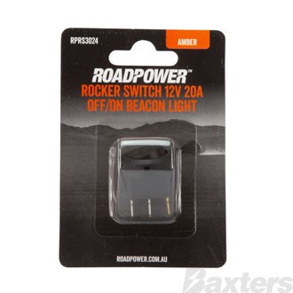 Switch Rocker 12V 20A OFF/ON SPST 20mm Mount Beacon Light Symbol Amber LED