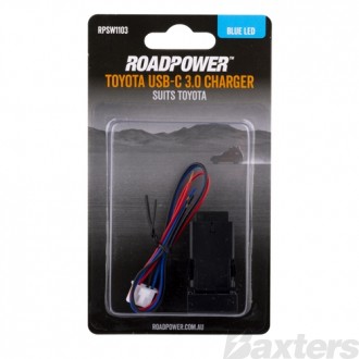 Switch Roadpower USB-C Suits T oyota Includes Harness 22 x 22 mm Blue LED