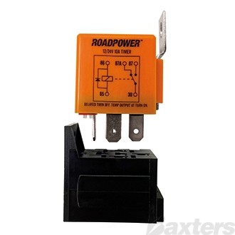 Roadpower Relay Timer 12/24V 10A Adjustable Delayed Turn OFF or Temp Output At Turn ON