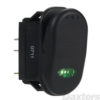 Switch Rocker 12V 20A Green LED Indicator 