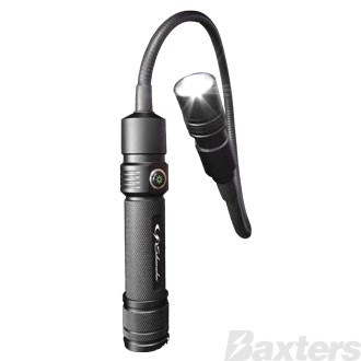 Rechargeable Flexible Torch Torch Aluminium With Magnetic Base, Adjustable Output & Beam