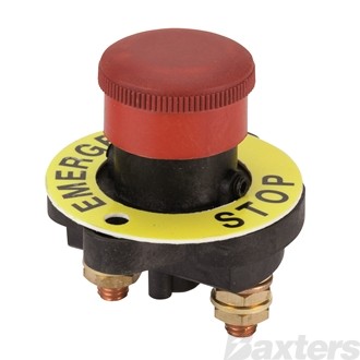 Emergency Stop Switch Push Button Latching Twist To Release 150A Single Pole