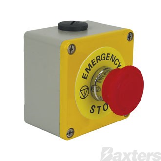 Emergency Stop Switch Push Button Latching Twist to Release Normally Open Contact Normally Closed Contact Metal Housing