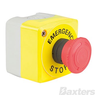 Emergency Stop Switch Push Button Latching 1 x N/O 2 x N/C Metal Enclosure