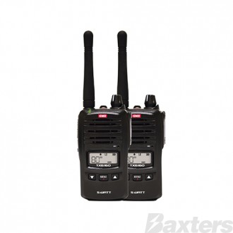 UHF Radio 5W 80 Channel Handheld Twin Pack With Chargers And Carry Cases
